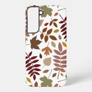 Fallen Leaves Lg Pattern Fall Colours on White Samsung Galaxy Case