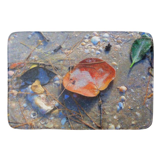 Fallen Leaves on Sand Bath Mat (Front)