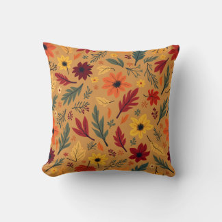Fallen Leaves Pattern Throw Pillow