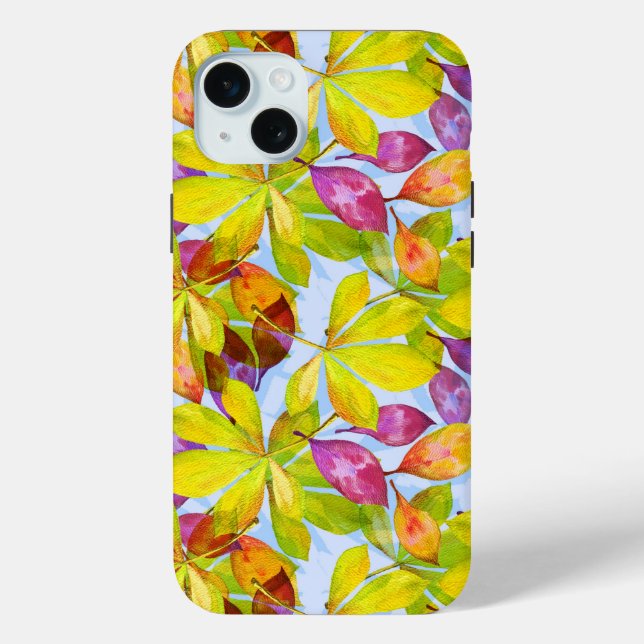 Fallen Leaves Watercolor Phone Case (Back)