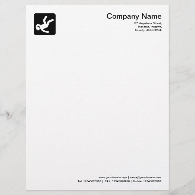Fallen Man Symbol - Black Custom Letterhead (Front)