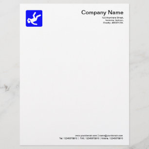 Fallen Man Symbol - Blue Custom Letterhead