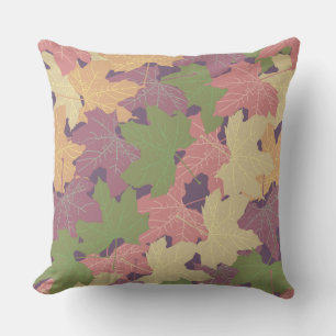 FALLEN MAPLE LEAVES HAPPY AUTUMN CUSHION
