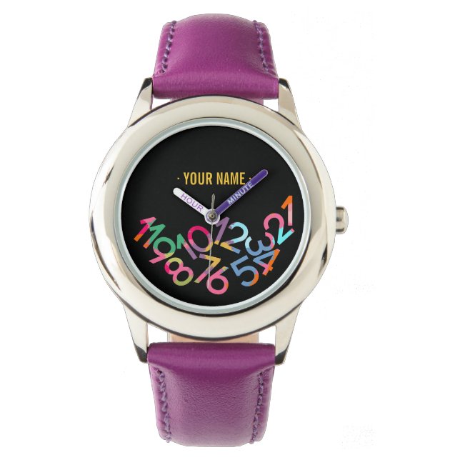 Fallen Numbers Funny Gravity Personalised Watch (Front)