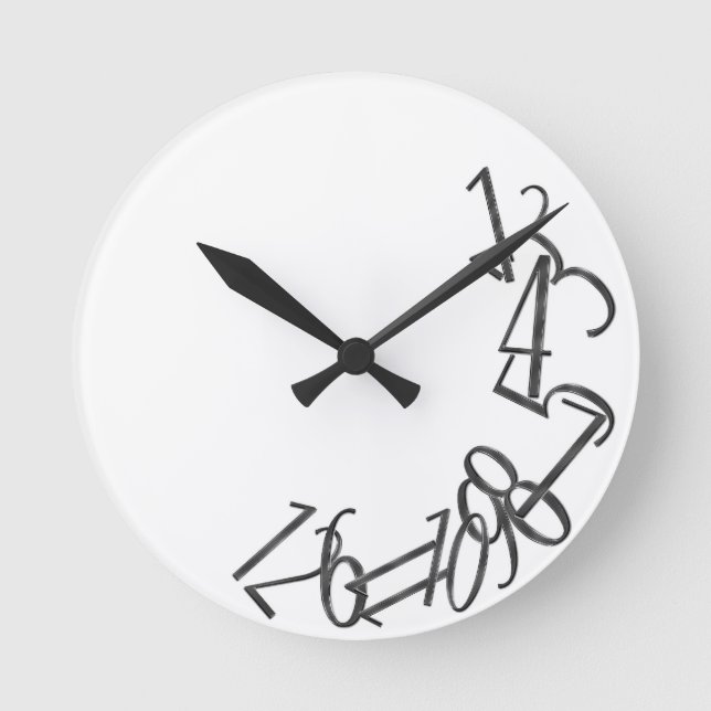 Fallen Numbers Round Clock (Front)