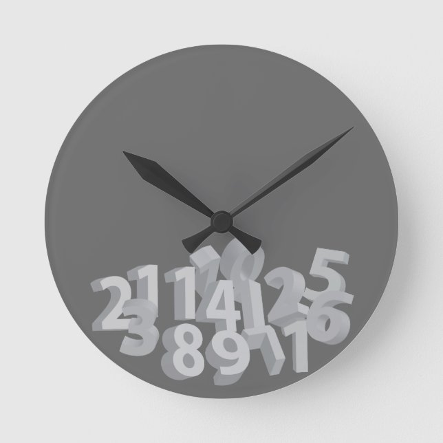 Fallen Numbers Round Clock (Front)