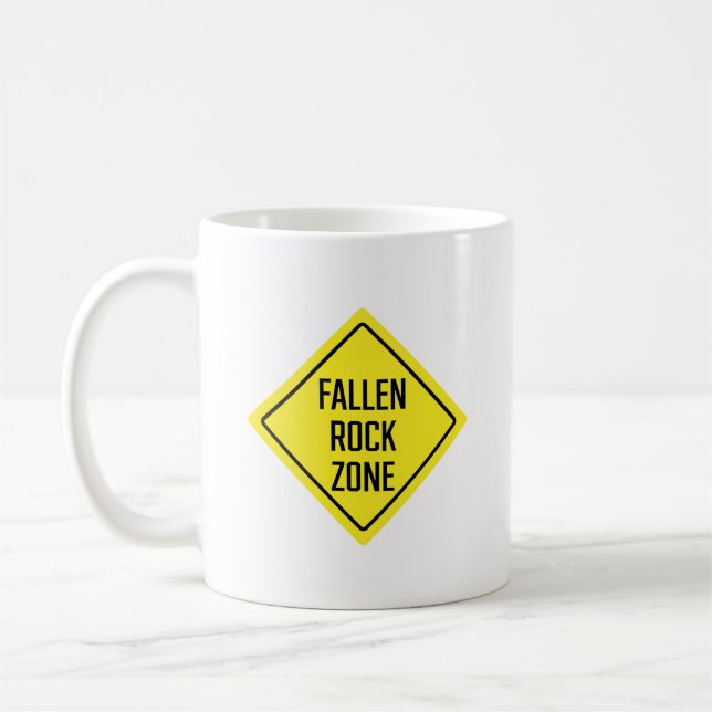 Fallen Rock Zone Road Sign | Classic Mug (Left)