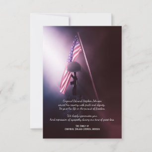 Fallen Soldier Funeral Thank You Cards