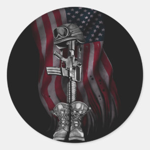 Fallen Soldier Round Sticker
