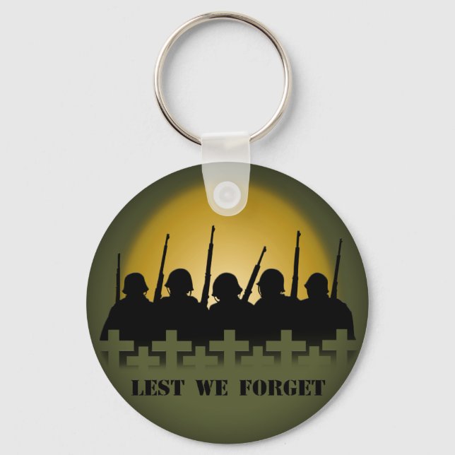 Fallen Soldiers Key Chain Lest We Forget War Hero (Front)