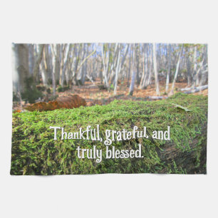 Fallen Tree in Autumn Moss - Custom Thanksgiving Tea Towel