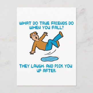 Falling and True Friends Postcard