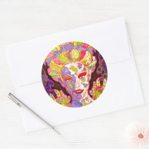 Falling Angel Classic Round Sticker