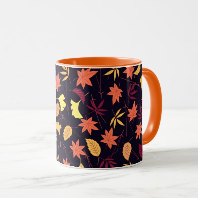 Falling Autumn Leaves - Beautiful Season - Mug (Front Right)