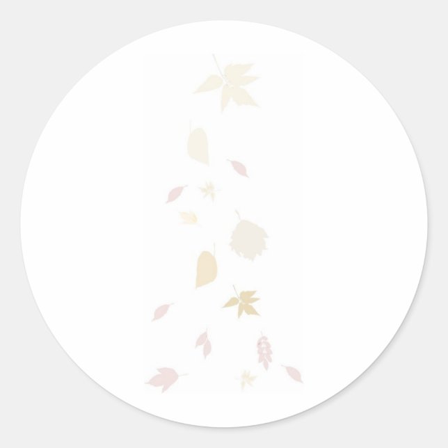 Falling Autumn Leaves Classic Round Sticker (Front)