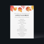 Falling Autumn Leaves Fall Wedding Ceremony Programme<br><div class="desc">Falling autumn leaves set this wedding stationery suite apart from the rest. You may customise all of the text. Coordinating items available.</div>
