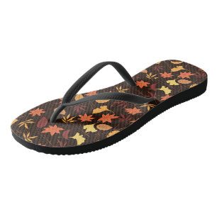 Falling Autumn Leaves - Flip Flops