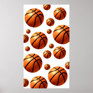 Falling Balls Motivational Basketball Artwork Poster