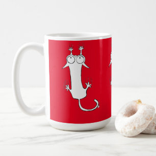 FALLING CAT RED  CATS MUG