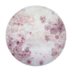 Falling Cherry Blossoms Cutting Board