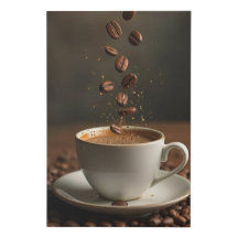 Falling coffee beans