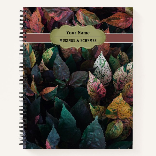 Falling Colourful Autumn Leaves Notebook (Front)