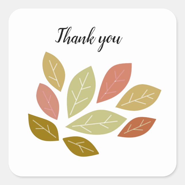 Falling Colourful Leaves Square Sticker (Front)