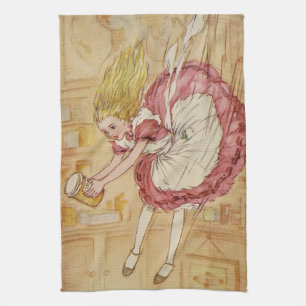 Falling Down the Rabbit Hole Tea Towel