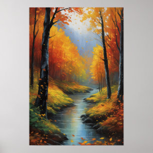 Falling Elegance, Autumn Leaves Poster