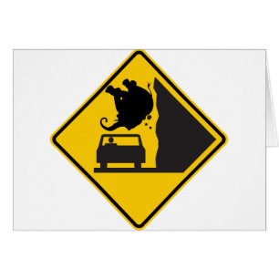 Falling Elephant Zone Highway Sign