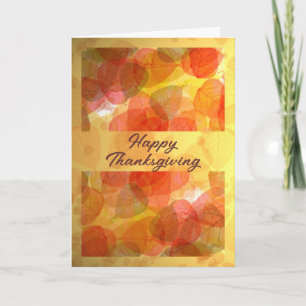 Falling Fall Leaves Happy Thanksgiving Holiday Card