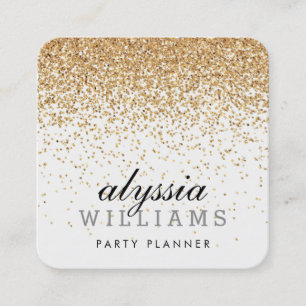 FALLING FAUX GOLD CONFETTI cute cascading luxe Square Business Card