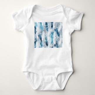 Falling Feathers: Blue Watercolor Seamless Baby Bodysuit