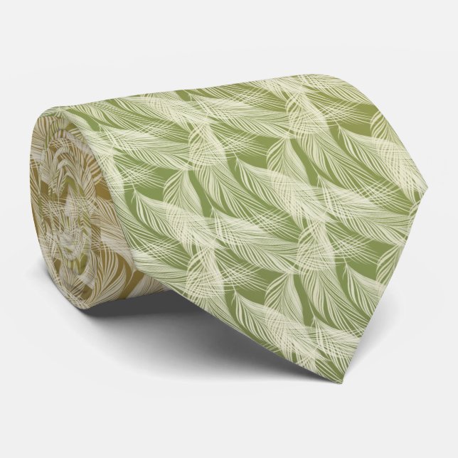 Falling Feathers Earth Tones Gradient  Tie (Rolled)