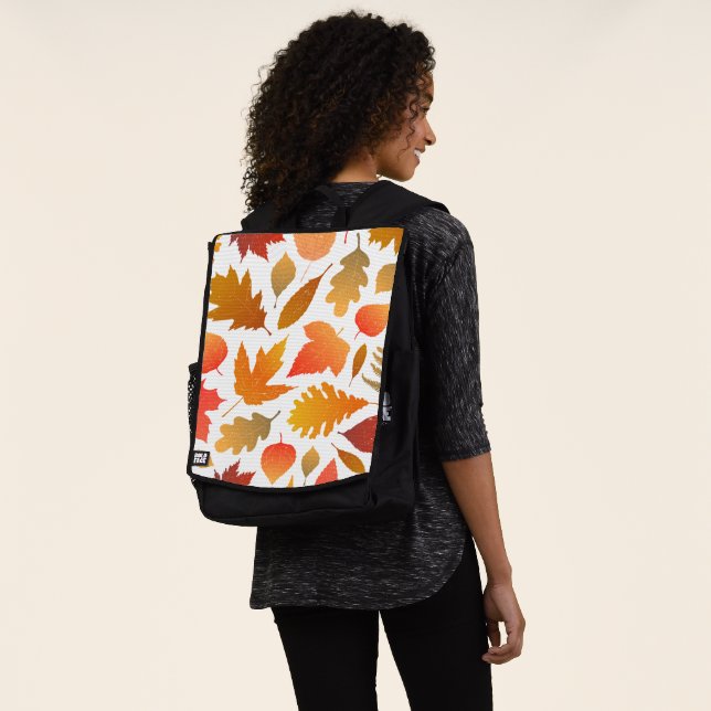 Falling for Autumn – Cosy Leaf Pattern Backpack (Worn)