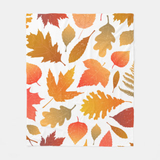 Falling for Autumn – Cosy Leaf Pattern Fleece Blanket