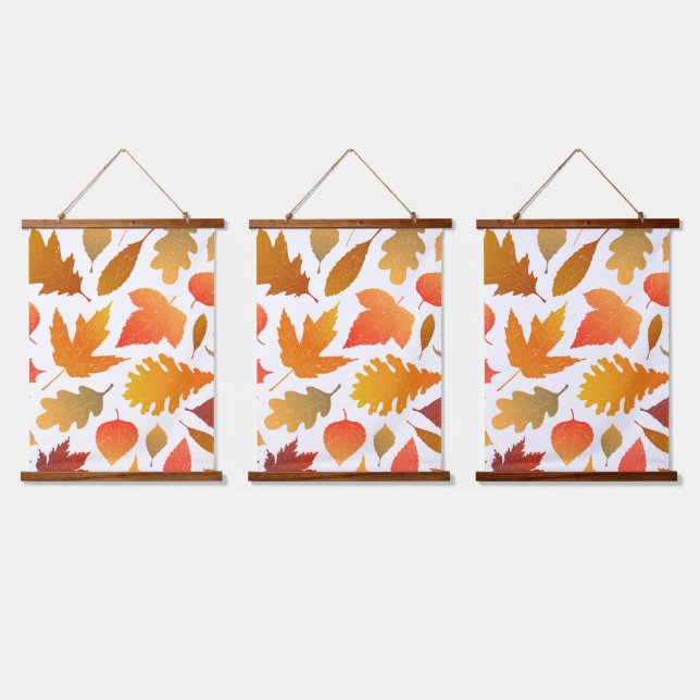 Falling for Autumn – Cosy Leaf Pattern Hanging Tapestry (Triple)