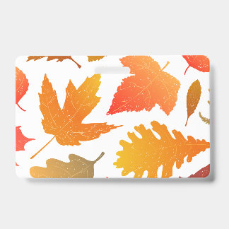 Falling for Autumn – Cosy Leaf Pattern ID Badge