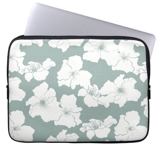 Falling for Camellia - Moss Laptop Sleeve (Front)