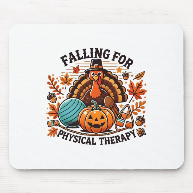 Falling For Physical Therapy Pt Pumpkin Fall Thank Mouse Mat (Front)