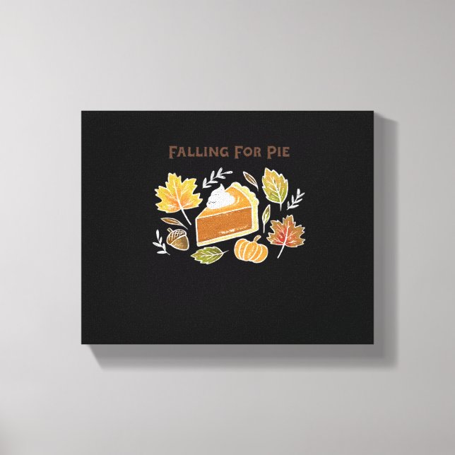 Falling for Pie – Cosy Autumn Pumpkin Pie Design C Canvas Print (Front)
