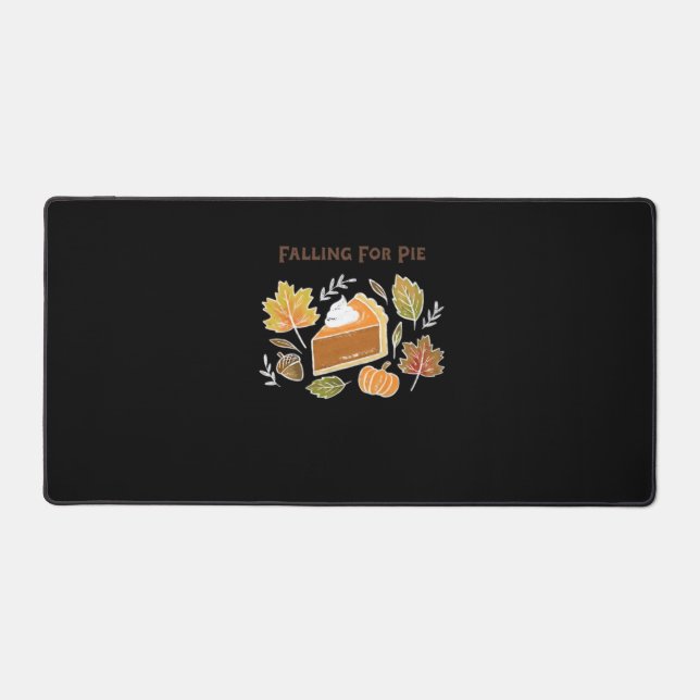 Falling for Pie – Cosy Autumn Pumpkin Pie Design C Desk Mat (Front)