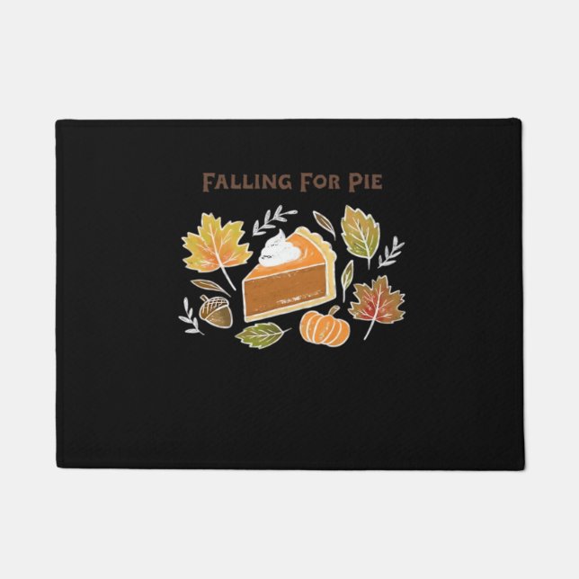 Falling for Pie – Cosy Autumn Pumpkin Pie Design C Doormat (Front)