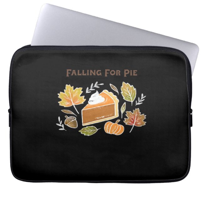 Falling for Pie – Cosy Autumn Pumpkin Pie Design C Laptop Sleeve (Front)