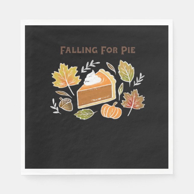Falling for Pie – Cosy Autumn Pumpkin Pie Design C Napkin (Front)