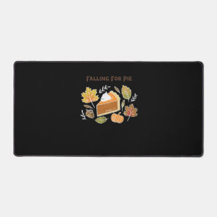 Falling for Pie – Cozy Autumn Pumpkin Pie Design C Desk Mat
