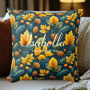 Falling for You Autumn Leaves   Fall Season Decor Cushion