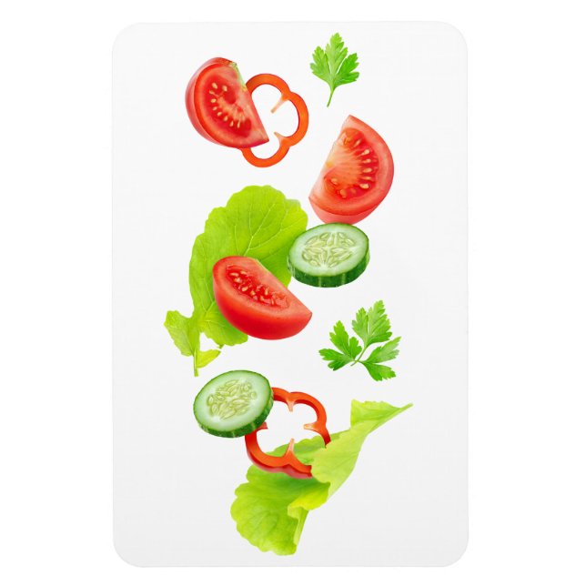 Falling fresh vegetables magnet (Vertical)