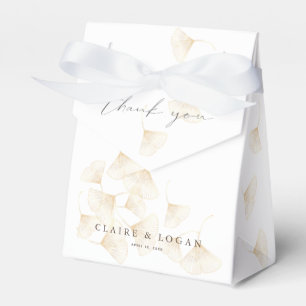 Falling Gold Ginkgo Leaves Wedding Favour Box