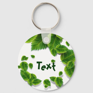 Falling Green Leaves Key Ring